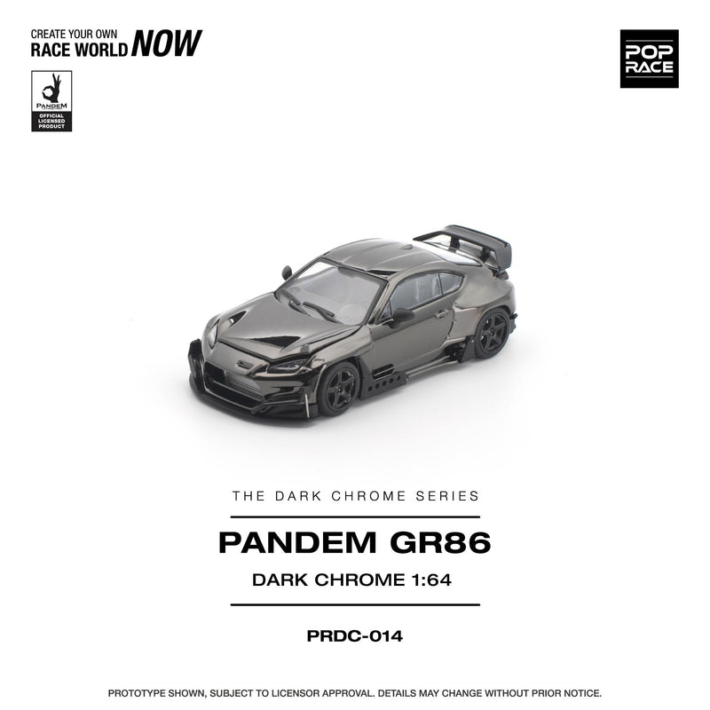 Load image into Gallery viewer, Pop Race - Pandem GR86 (Dark Chrome) 1/64 Scale Diecast Model Car (PRDC014)
