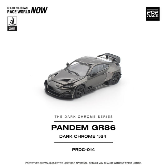 Pop Race - Pandem GR86 (Dark Chrome) 1/64 Scale Diecast Model Car (PRDC014)
