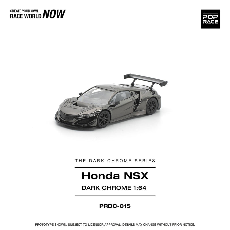 Load image into Gallery viewer, Pop Race - Honda NSX GT3 EV022 (Dark Chrome) 1/64 Scale Diecast Model Car (PRDC015)
