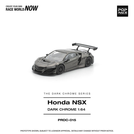 Pop Race - Honda NSX GT3 EV022 (Dark Chrome) 1/64 Scale Diecast Model Car (PRDC015)