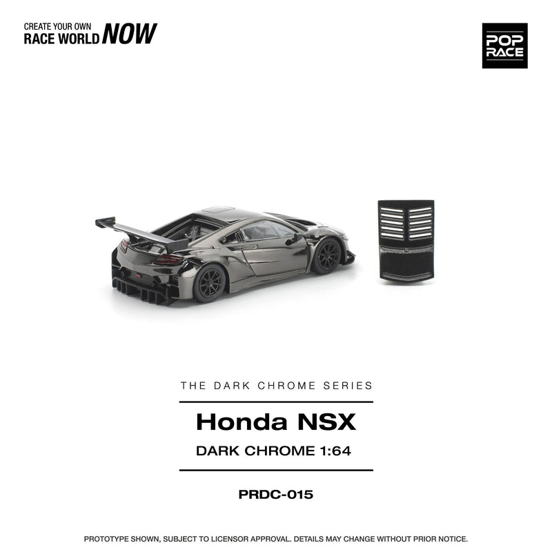 Load image into Gallery viewer, Pop Race - Honda NSX GT3 EV022 (Dark Chrome) 1/64 Scale Diecast Model Car (PRDC015)
