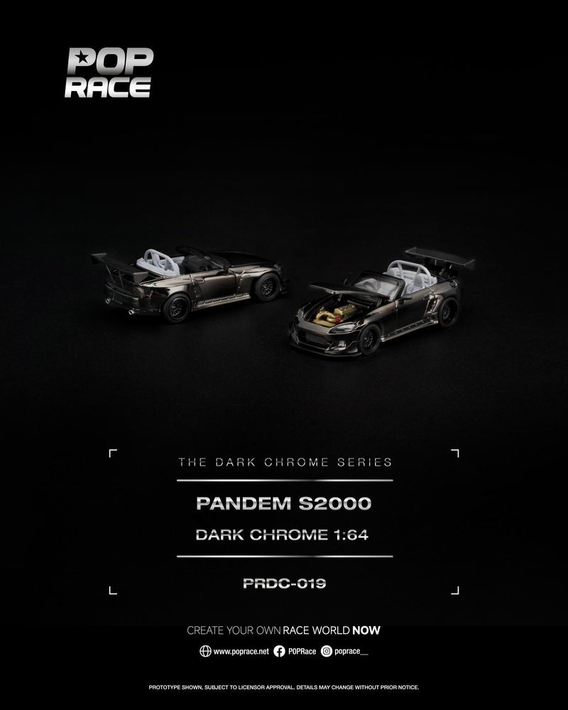 Load image into Gallery viewer, Pop Race - Pandem S2000 (Dark Chrome) 1/64 Scale Diecast Model Car (PRDC019)
