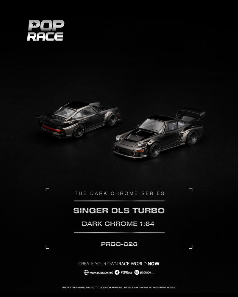 Load image into Gallery viewer, Pop Race - Singer DLS Turbo (Dark Chrome) 1/64 Scale Diecast Model Car (PRDC020)
