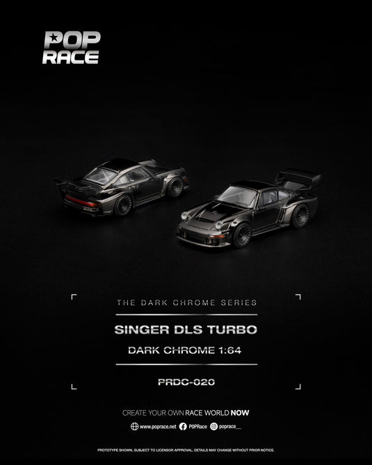 Pop Race - Singer DLS Turbo (Dark Chrome) 1/64 Scale Diecast Model Car (PRDC020)