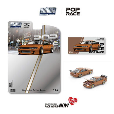Pop Race - Pandem S13 (Brown Chrome) (Enigma Exclusive Edition) 1/64 Scale Diecast Model Car