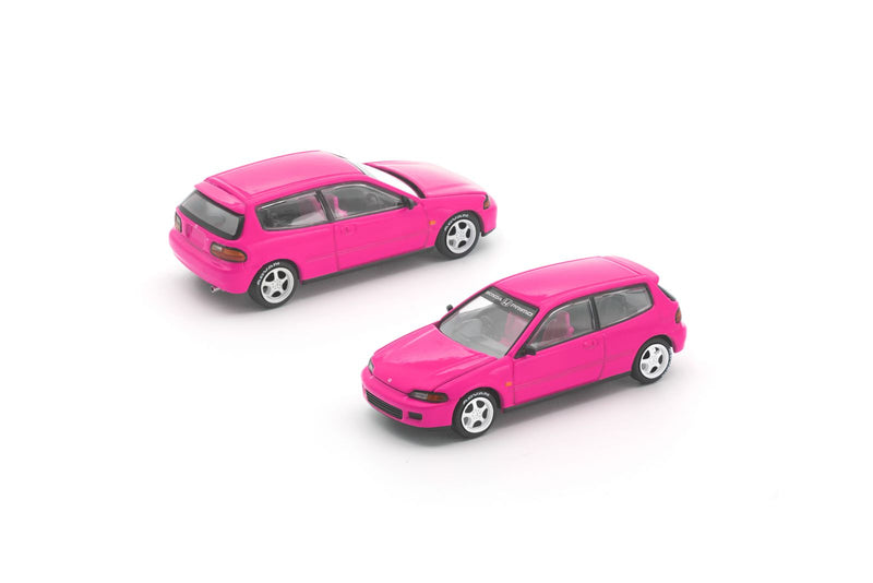 Load image into Gallery viewer, Pop Race - Honda Civic EG6 (Pink) (Enigma Exclusive Edition) 1/64 Scale Diecast Model Car (PRE027)
