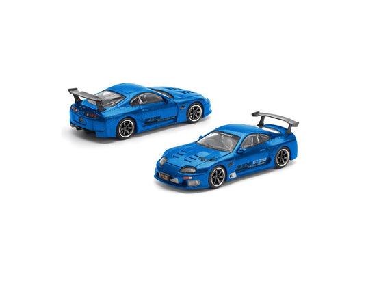 Pop Race - Top Secret Supra GT500 (A80) (Blue) (Enigma Exclusive Edition) 1/64 Scale Diecast Model Car (PRE028)