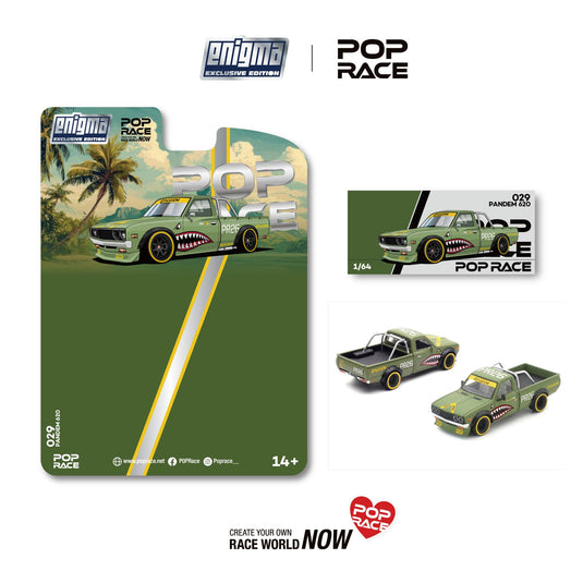 Pop Race - Pandem 620 (Fighter Green) (Enigma Exclusive Edition) 1/64 Scale Diecast Model Car (PRE029)