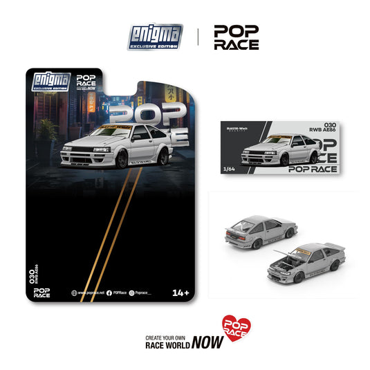 Pop Race - RWB AE86 (Matte Grey) (Enigma Exclusive Edition) 1/64 Scale Diecast Model Car (PRE030)