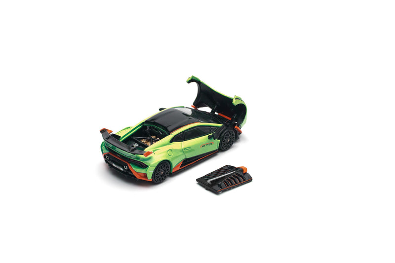 Load image into Gallery viewer, Pop Race - Lamborghini Huracan STO (Verde Citrea/Aracio DAC) (Enigma Exclusive Edition) 1/64 Scale Diecast Model Car (PRE031)
