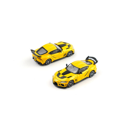 Pop Race - Darin Pro 66G WBK Supra A90 (Nitro Yellow) (Enigma Exclusive Edition) 1/64 Scale Diecast Model Car (PRE033)