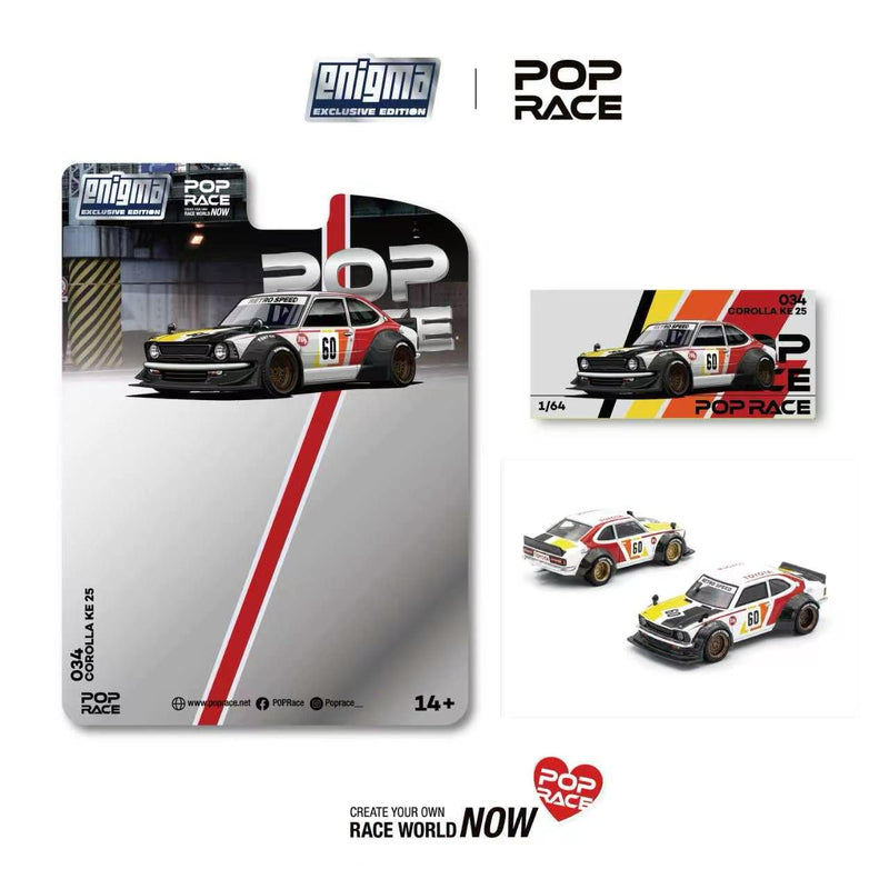 Load image into Gallery viewer, Pop Race - Corolla (KE 25 Racing) (Enigma Exclusive Edition) 1/64 Scale Diecast Model Car (PRE034)

