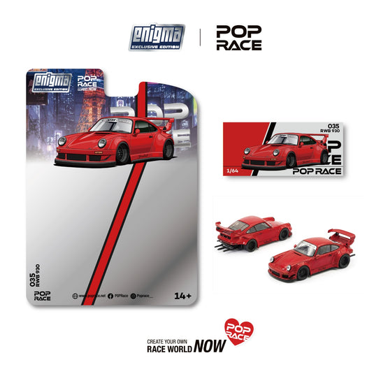 Pop Race - RWB 930 (Red) (Enigma Exclusive Edition) 1/64 Scale Diecast Model Car (PRE035)