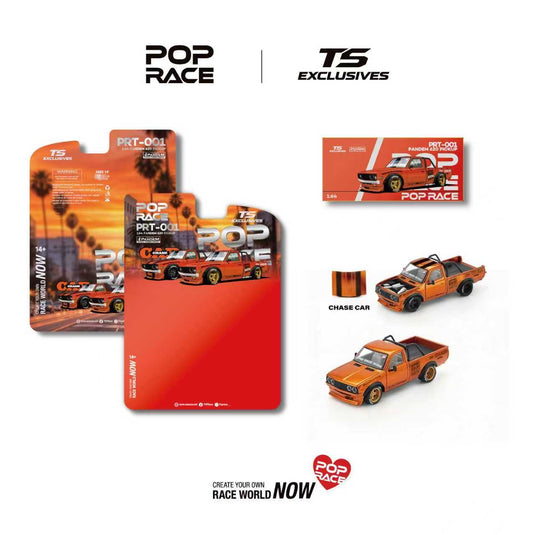 Pop Race - Pandem 620 Pickup (Orange Chrome) (TS Exclusive Edition) 1/64 Scale Diecast Model Car (PRT001)