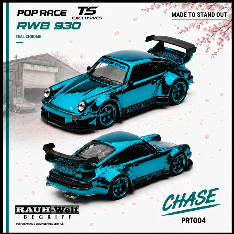 Pop Race - RWB 930 (Teal Chrome) (Tokyo Station Exclusive) 1/64