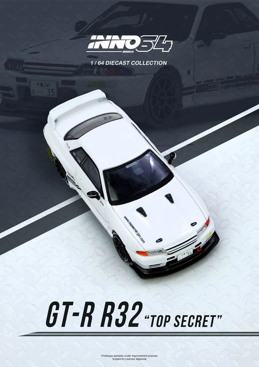 INNO64 - Top Secret VR32 GT-R (White) 1/64 Scale Diecast Model Cars (IN64-VR32TS-WHITE)
