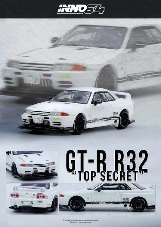 INNO64 - Top Secret VR32 GT-R (White) 1/64 Scale Diecast Model Cars (IN64-VR32TS-WHITE)