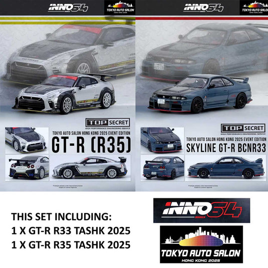 INNO64 - GT-R R33 and R35 Set of 2 (TASHK 2025) 1/64 Scale Diecast Model Cars