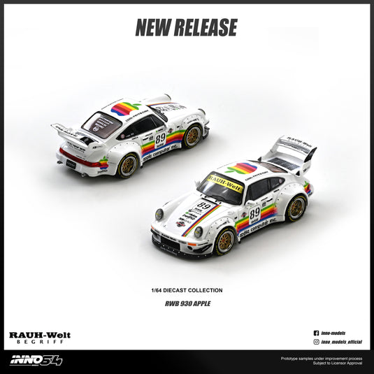 INNO64 - RWB 930 (#89 Apple) 1/64 Scale Diecast Model Cars (IN64-RWB930-APPLE)