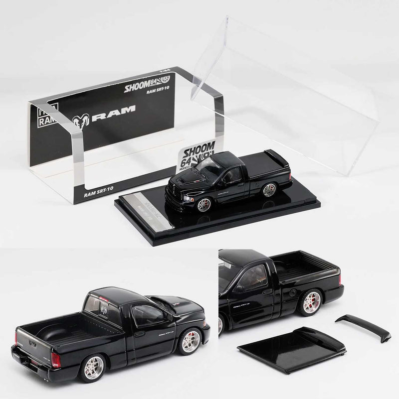 Load image into Gallery viewer, Shoom64 - 2003 RAM SRT-10 LHD (Black) 1/64 Scale Diecast Model Car (SHOOM-103-003)
