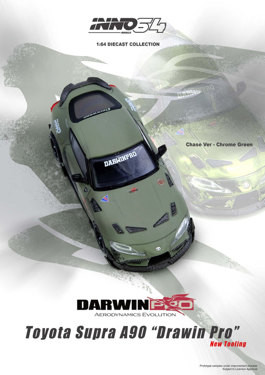 INNO64 - Toyota Supra A90 Darwin Pro (Matte Green) 1/64 Scale Diecast Model Cars (IN64-A90DP-MATGR)