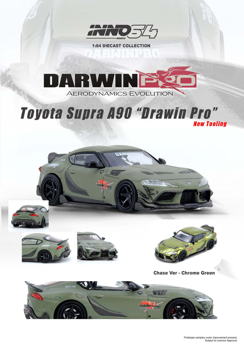 Load image into Gallery viewer, INNO64 - Toyota Supra A90 Darwin Pro (Matte Green) 1/64 Scale Diecast Model Cars (IN64-A90DP-MATGR)
