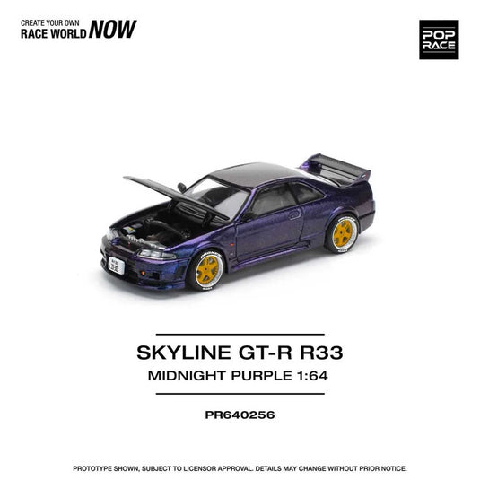 Pop Race - Skyline GT-R R33 Nismo (Midnight Purple) 1/64 Scale Diecast Model Car (PR640256)