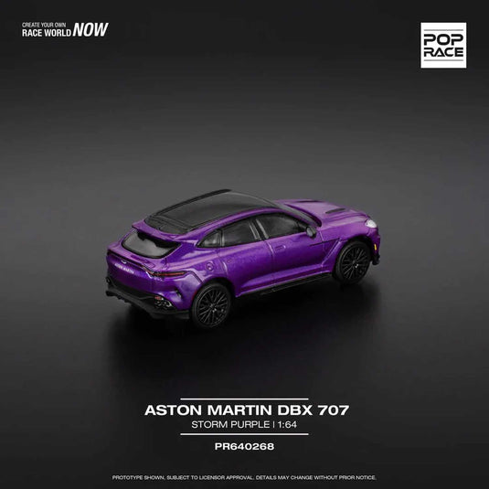 Pop Race - Aston Martin DBX 707 (Storm Purple) 1/64 Scale Diecast Model Car (PR640268)