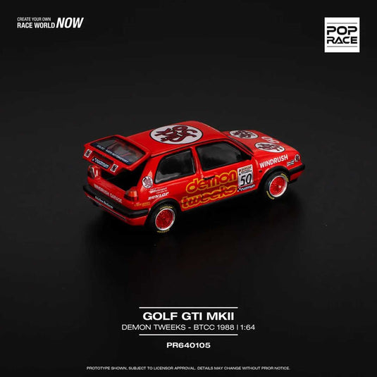 Pop Race - Golf GTI MKII (Demon Tweeks - BTCC 1988) 1/64 Scale Diecast Model Car