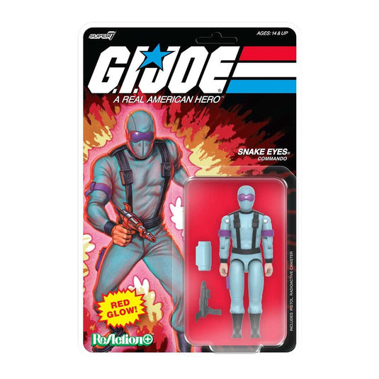 Super 7 - Reaction+ (O-Ring Figure) G.I. Joe - Snake Eyes (Crystal Poison Red Glow)