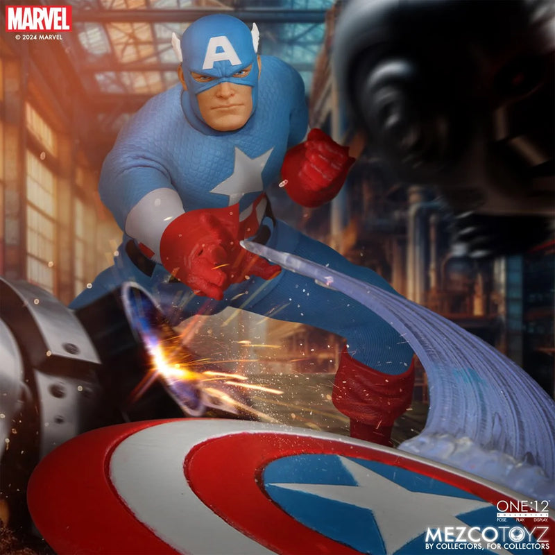 Load image into Gallery viewer, Mezco Toyz - One 12 Captain America (Silver Age Edition)
