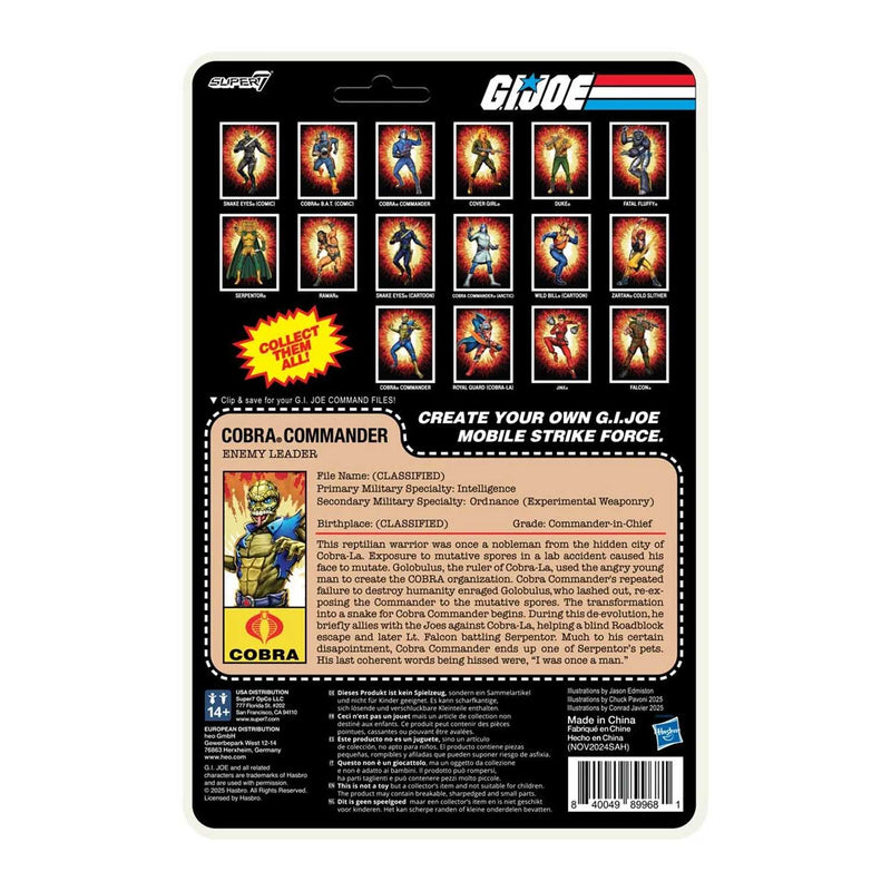Load image into Gallery viewer, Super 7 - Reaction+ (O-Ring Figure) G.I. Joe - Cobra Commander (Once a Man)

