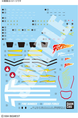 Bandai - HG 1/100 Macross 7 - VF-19 Custom Fire Valkyrie with Sound Booster Water Decals