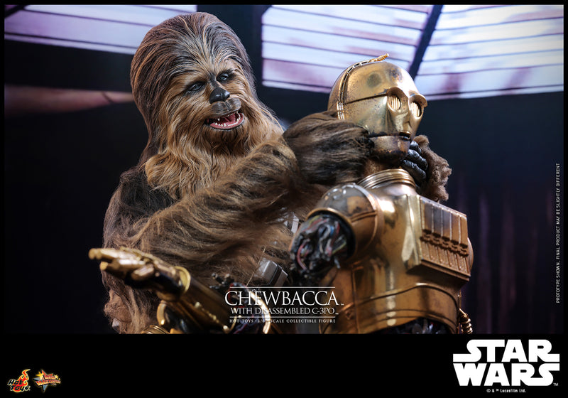 Load image into Gallery viewer, Hot Toys - Star Wars The Empire Strikes Back - Chewbacca with Disassembled C-3PO
