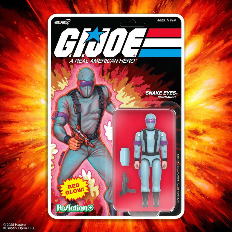 Load image into Gallery viewer, Super 7 - Reaction+ (O-Ring Figure) G.I. Joe - Snake Eyes (Crystal Poison Red Glow)
