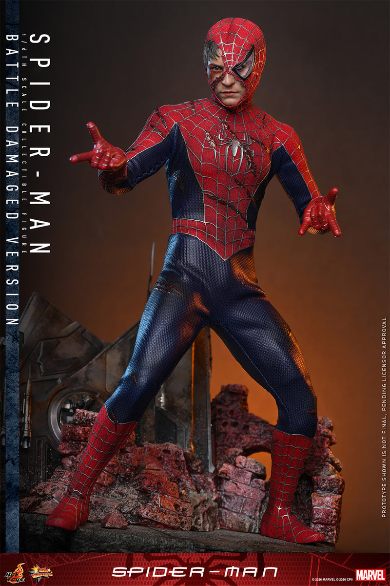 Load image into Gallery viewer, Hot Toys - Spider-Man (2002) - Spider-Man (Battle Damaged Version)
