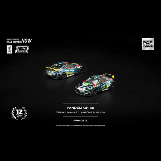Pop Race - Pandem GR86 (Tengku Djan Ley / Chrome Blue) (TMCS 2026 Special Edition) 1/64 Scale Diecast Model Car (PR640515)