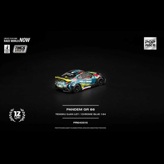 Pop Race - Pandem GR86 (Tengku Djan Ley / Chrome Blue) (TMCS 2026 Special Edition) 1/64 Scale Diecast Model Car (PR640515)