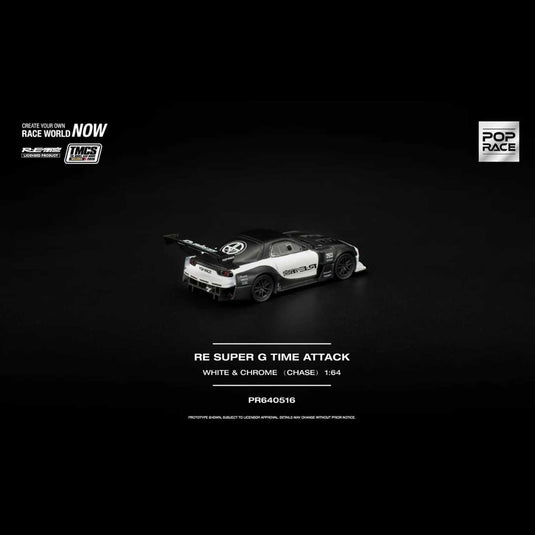Pop Race - RE Super G Time Attack (White & Chrome) (TMCS 2026 Special Edition) 1/64 Scale Diecast Model Car (PR640516)