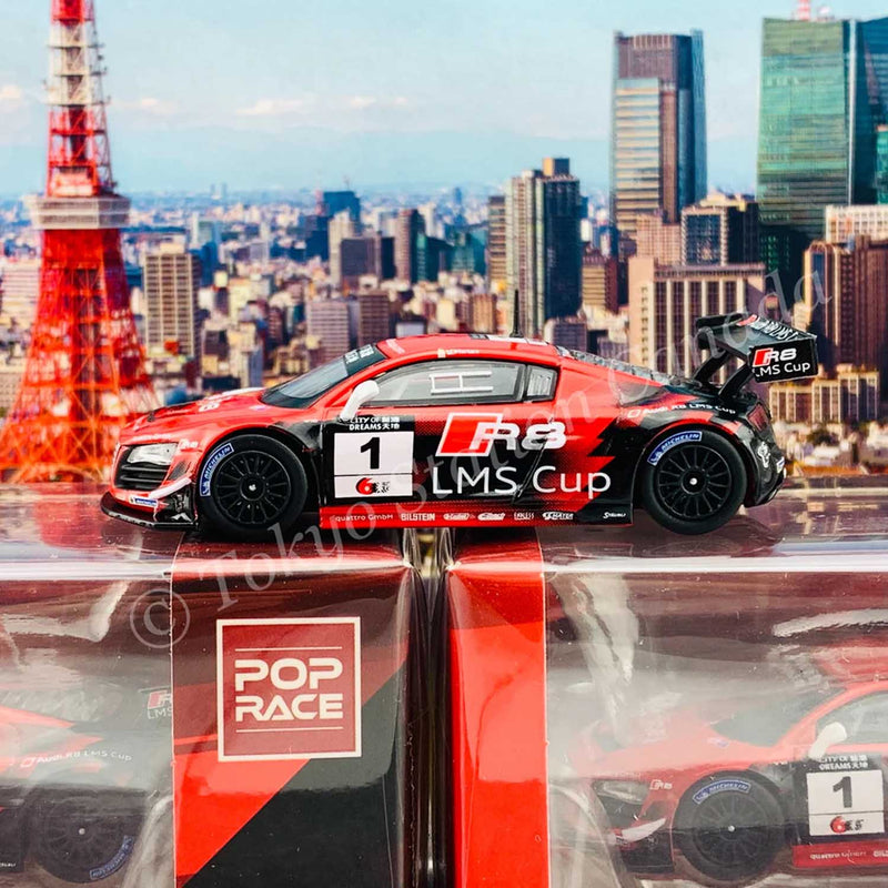 Load image into Gallery viewer, Pop Race - Audi R8 LMS No.1 (Macau GT Cup 2013 E. Mortara) 1/64 Scale Diecast Model Car
