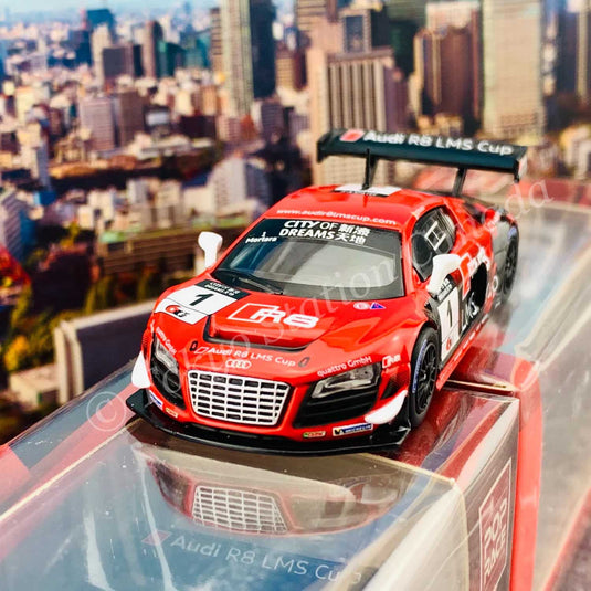 Pop Race - Audi R8 LMS No.1 (Macau GT Cup 2013 E. Mortara) 1/64 Scale Diecast Model Car