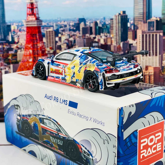 Pop Race - Audi R8 LM (EVISU X WORKS) (Macau GT Cup 2020 Marchy Lee Presentation Car) 1/64 Scale Diecast Model Car