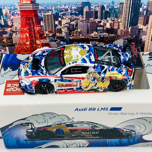 Pop Race - Audi R8 LM (EVISU X WORKS) (Macau GT Cup 2020 Marchy Lee Presentation Car) 1/64 Scale Diecast Model Car