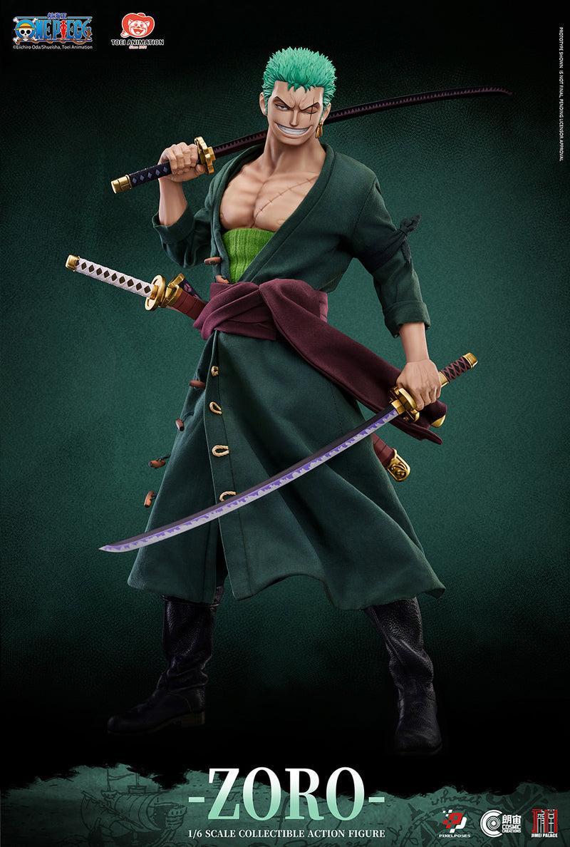 Load image into Gallery viewer, Jimei Palace X Cosmic Creations - One Piece Pixel Poses - Roronoa Zoro (Deluxe) 1/6 Scale Figure
