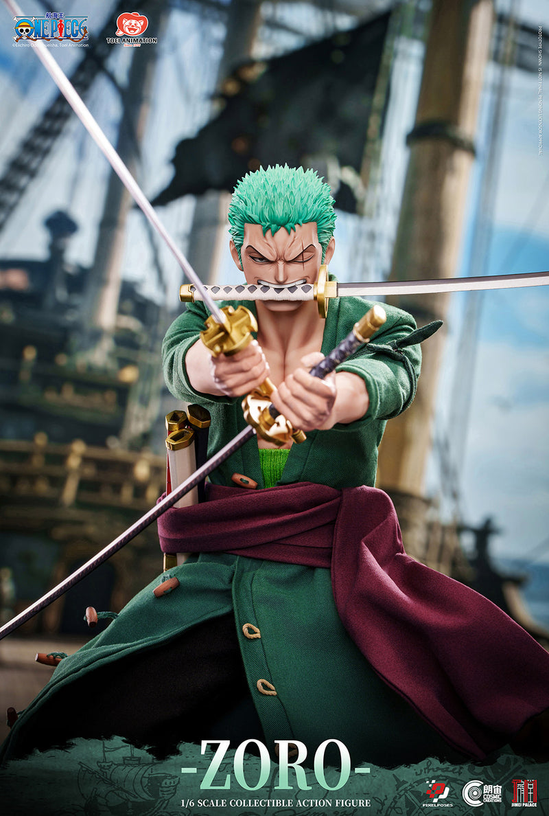 Load image into Gallery viewer, Jimei Palace X Cosmic Creations - One Piece Pixel Poses - Roronoa Zoro (Deluxe) 1/6 Scale Figure
