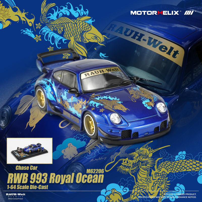 Load image into Gallery viewer, MotorHelix - RWB 993 (Royal Ocean) 1/64 Scale Diecast Model Car (M62206)
