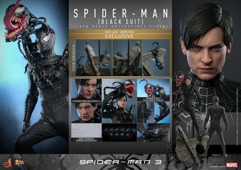 Load image into Gallery viewer, Hot Toys - Spider-Man 3: Spider-Man (Black Suit) (Deluxe Version)
