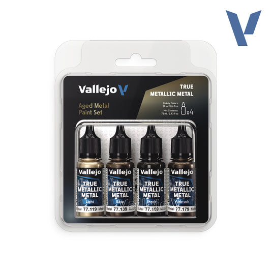 Vallejo - True Metallic Metal  Set - VAL77258 Aged Metal TMM 4 Colour