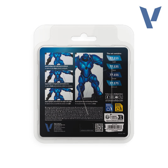 Vallejo - True Metallic Metal  Set - VAL77256 Sapphire Blue TMM 4 Colour