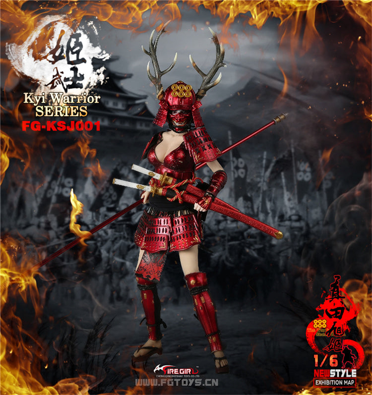 Load image into Gallery viewer, Fire Girl Toys - Warring States of Japanese Women: Warrior Suit Sanada Xu Kyi - Red
